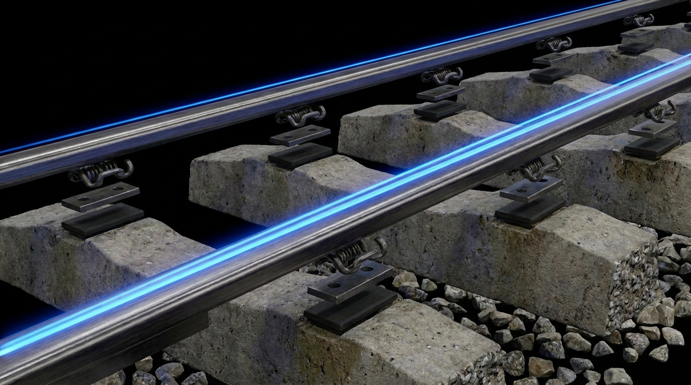 Exploded view of a Datarailer track section